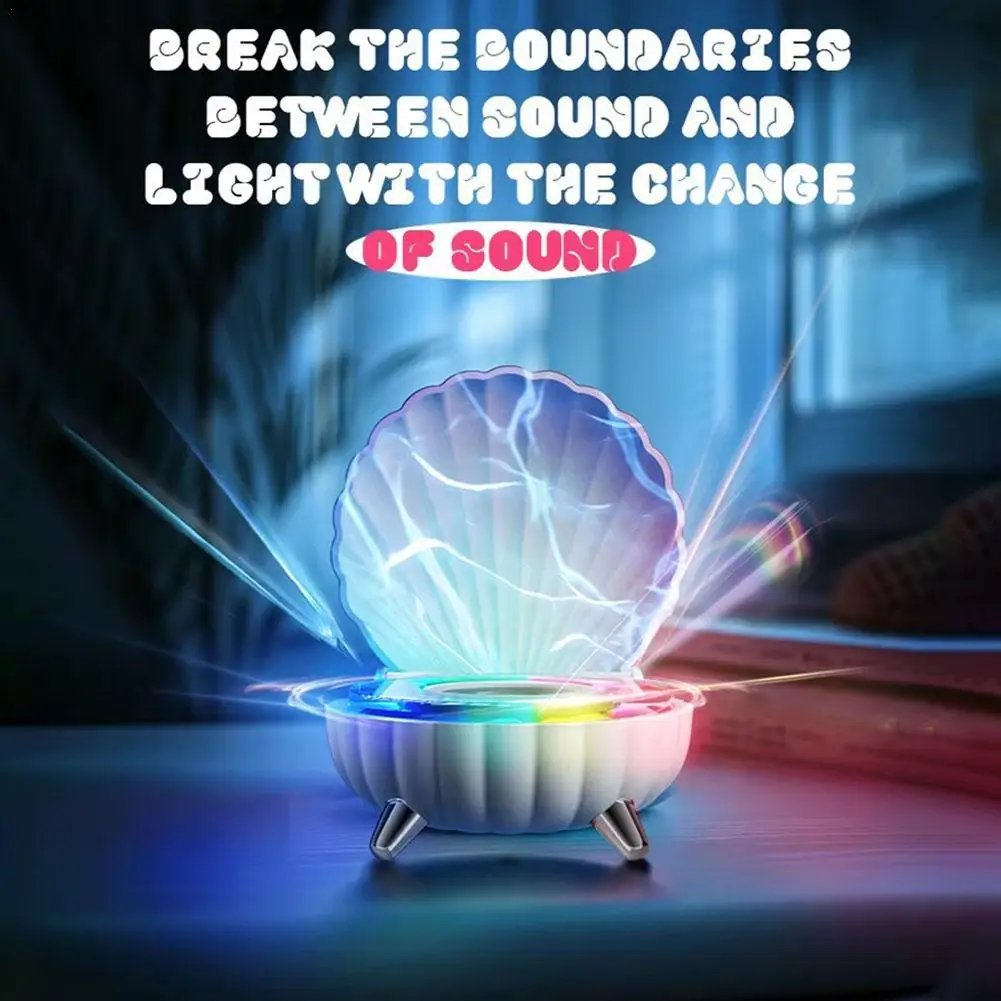 Shell Night Lights With Bluetooth Speaker Retro Music Player Wireless Surround Colorful Decor Atmosphere Light Best Gifts