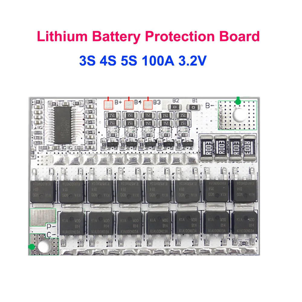 BMS 3S 4S 5S 100A 3.2V Lithium Iron Phosphate Lithium Battery Ternary Lithium Battery Protection Circuit Board with Balance