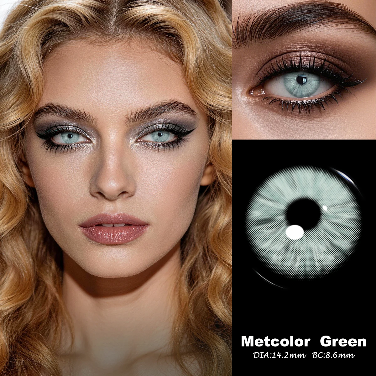 Visuashow 2 Stück Natürliche Farblinsen, Jährlich Tragbar, für Myopie mit Stärke, Weich und Bequem. Perfekt für modisches Make-up, Kosmetik und alltägliche Looks, die Ihre Schönheit unterstreichen – Detail 17