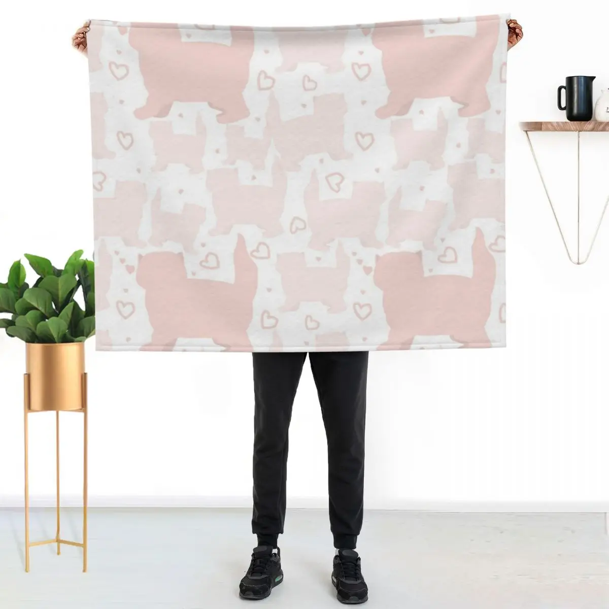 

Cute Cat seamless ( valentines day cat ) Throw Blanket Warm Comfortable Blanket for Office Napping