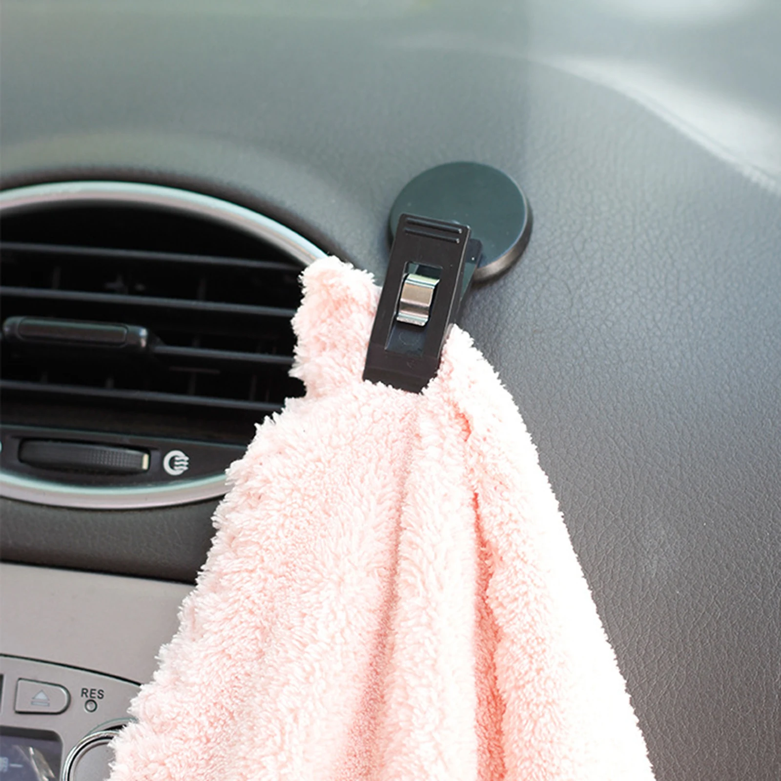 

4pcs Car Mounted Clip Document Fixing Storage Paste Multipurpose Curtain Clamp Practical Use Durable Material Car Accessories