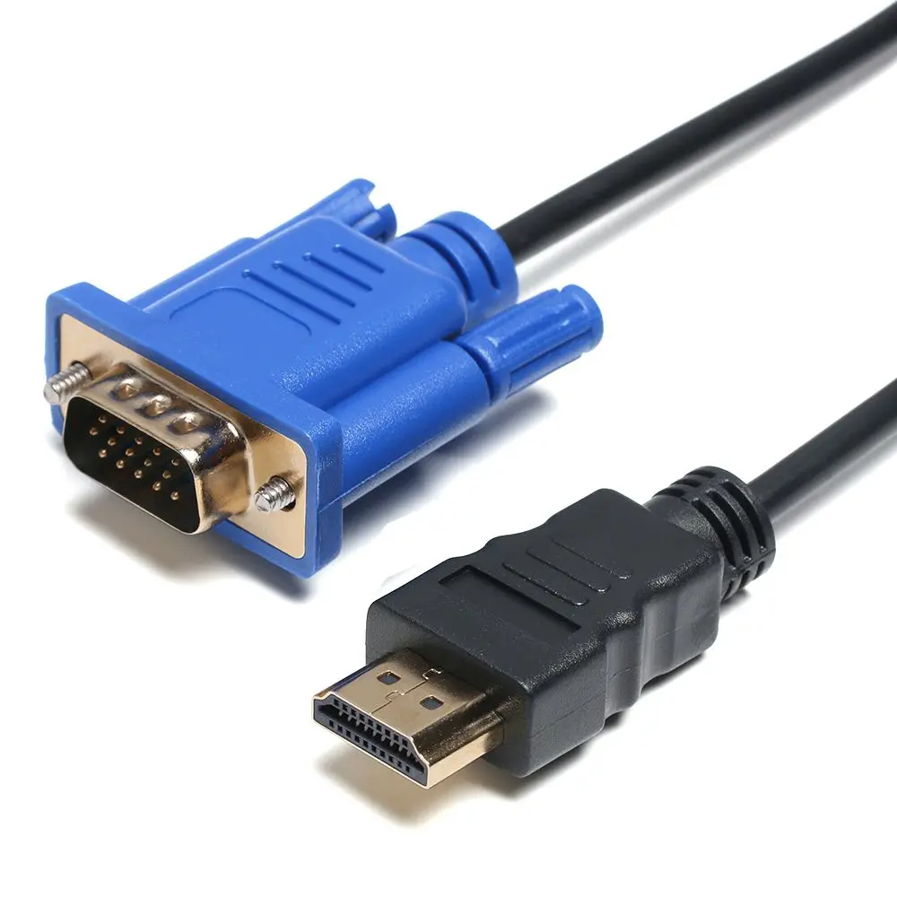 1-5m HDMI-compatible To VGA Cable Male to Male 1080P AV Adapter Cord Converter For PC HDTV