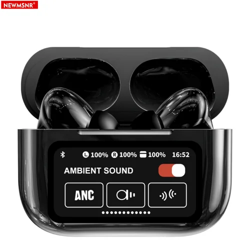 Auriculares A9Pro HD con pantalla táctil inteligente, auriculares inalámbricos con sonido HIFI y Bluetooth, auriculares con reducción de ruido ANC ENC en micrófono HD