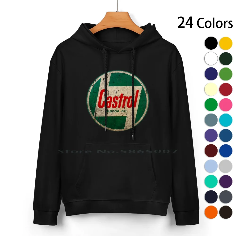 Castrol Gas Pure Cotton Hoodie Sweater 24 Colors Gasoline Vintage Petroliana Retro Oil Racing Dragster Logo Hot Rod Texaco Rat