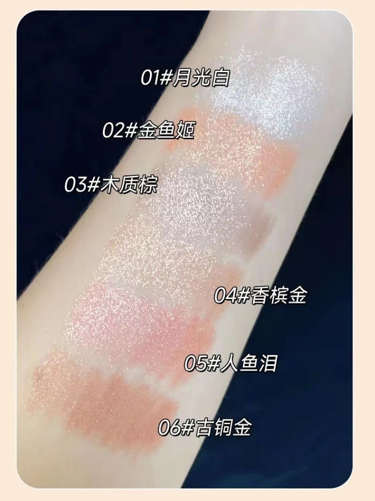 6-Color Eyeshadow Pencil Glitter Matte Highlighter Silkworm Blush Brighten Eye Makeup Natural Pigment Long Wear Cosmetic
