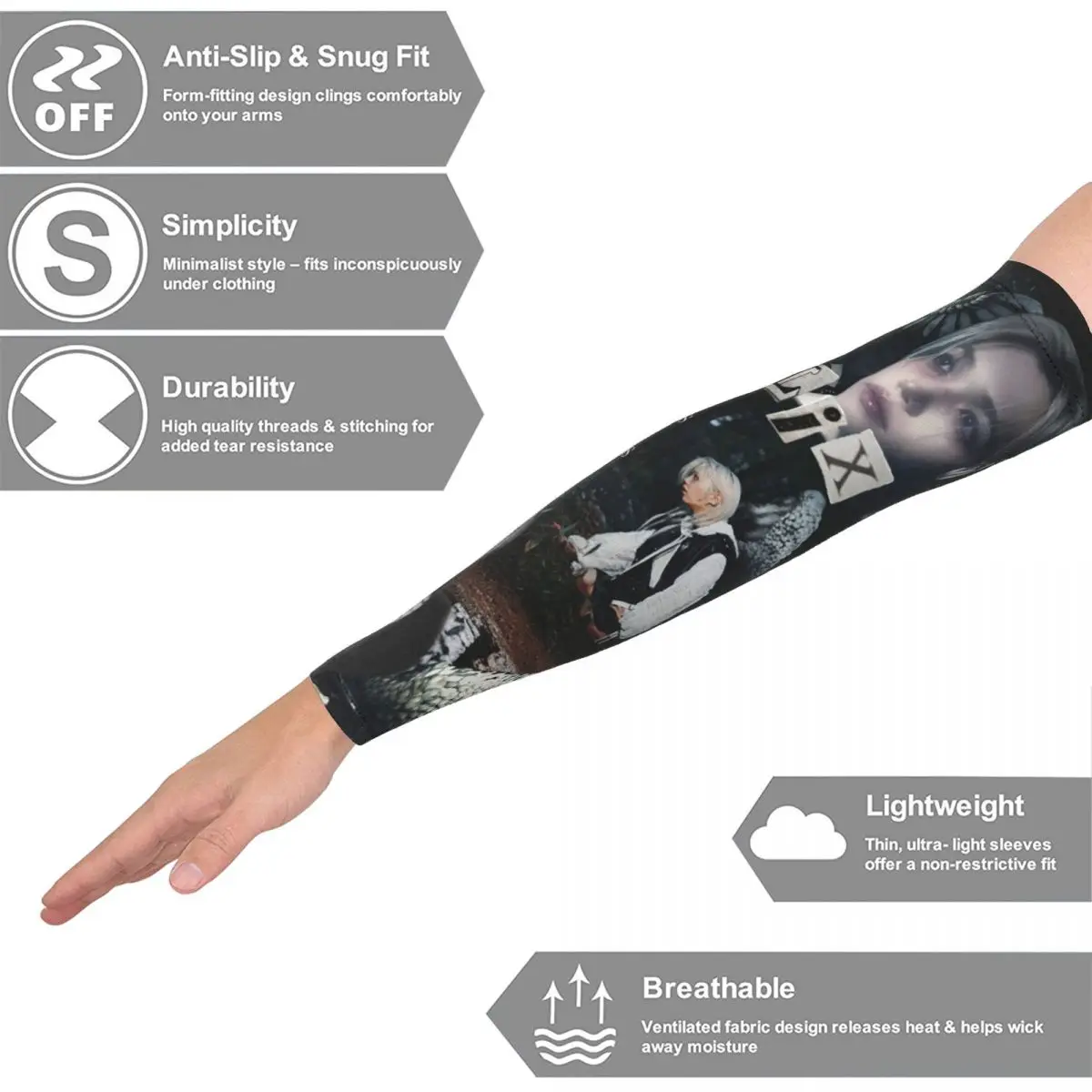 

FELIX Korean Kpop Singer Arm Sleeves Men Women Sun UV Protection Tattoo Cover Up Sports Cooling Cycling