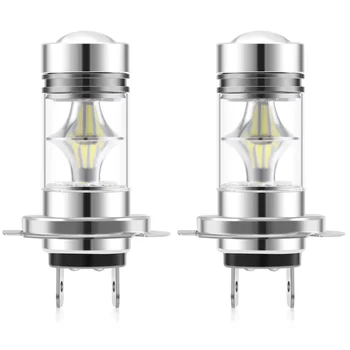 1 çift yüksek güç LED H7 ampul 100W 20LED araba sis işık lambası farlar 6000K beyaz