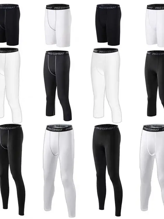 American Style Seven-Foot Training Pants Basketball Tight-Fit Five-High Elastic Quick-Dry Fitness Sports Base Men's Compressi...