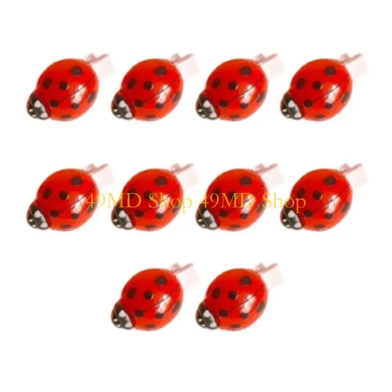

49MD 10Pcs Insect Theme Hair Clip for Girls School Accessories Lightweight Ladybird Design Hair Decors Hair Barrettes