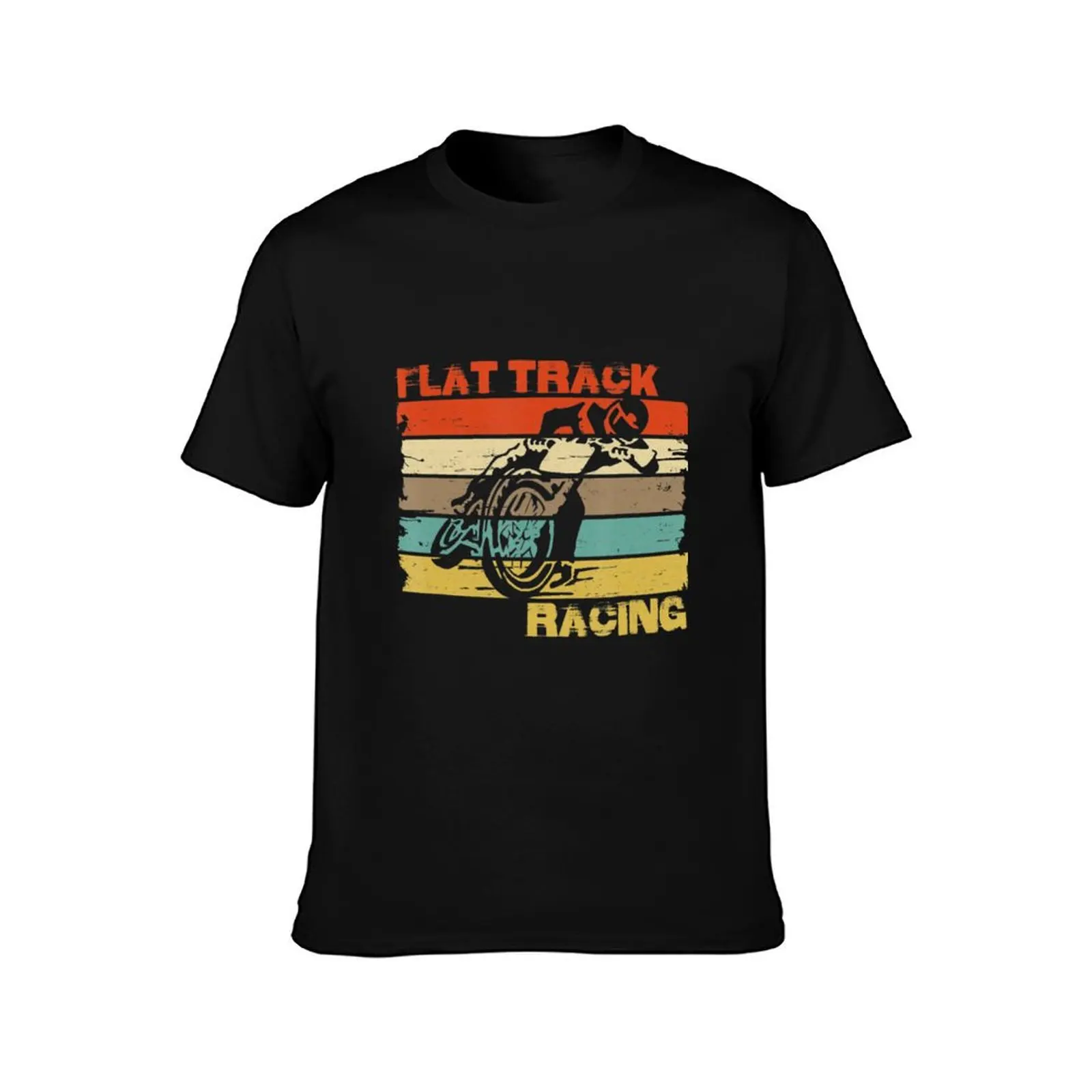 Vintage Flat Track Motorcycle Racing Speedway T-Shirt Casual Street Style Short Sleeve Tee T-Shirt