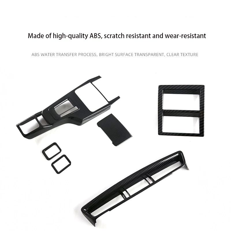 For Toyota Fortuner AN150 AN160 2022-2024 Carbon Fiber Grain Gear Shift Cover Window Control Panel Door Handle trim Car Styling view 3