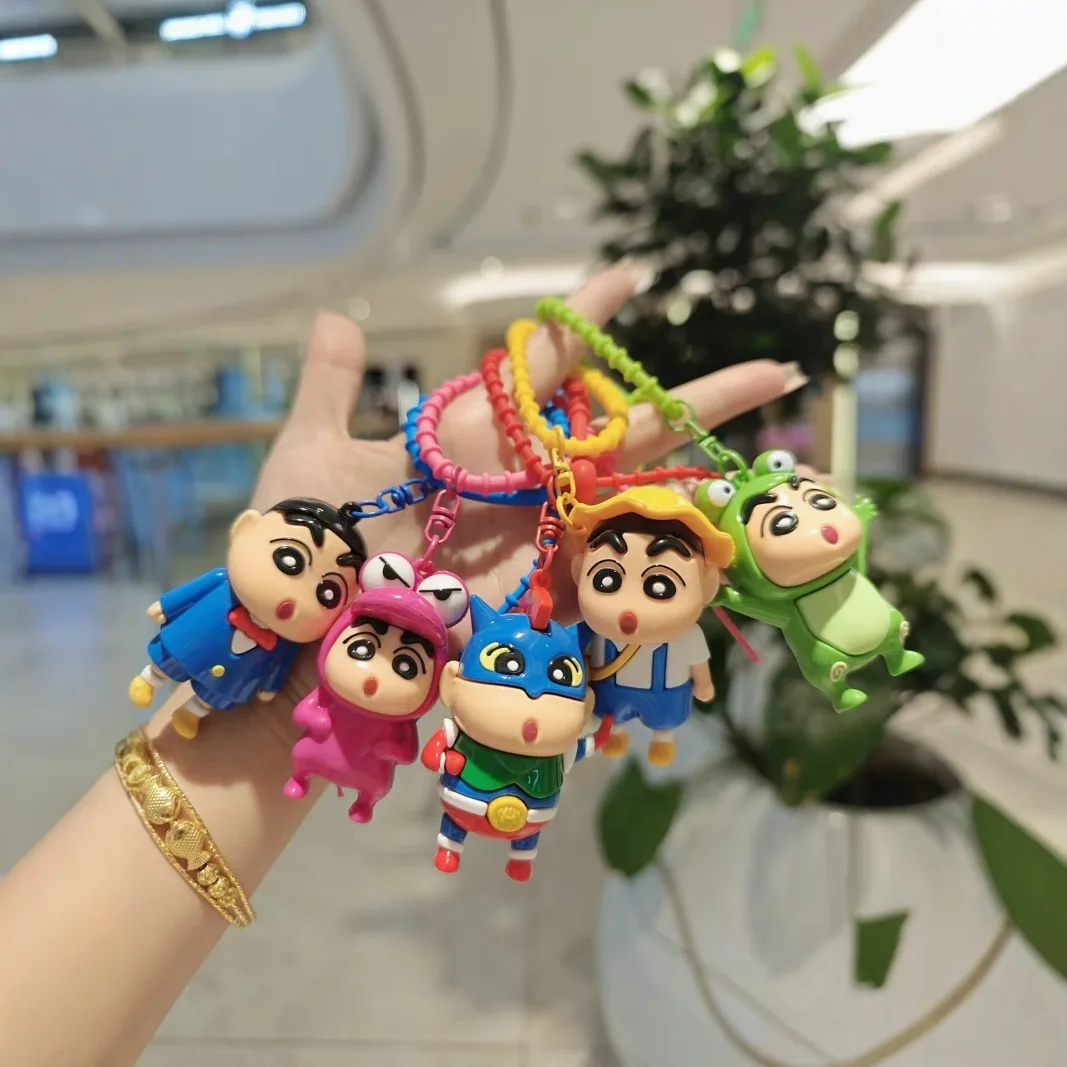 New Crayon Shin-Chan Keychain Anime Figures Cute Change Clothes Pendant Cartoon Car Key Chain Accessories Kids Toys Fans Gift