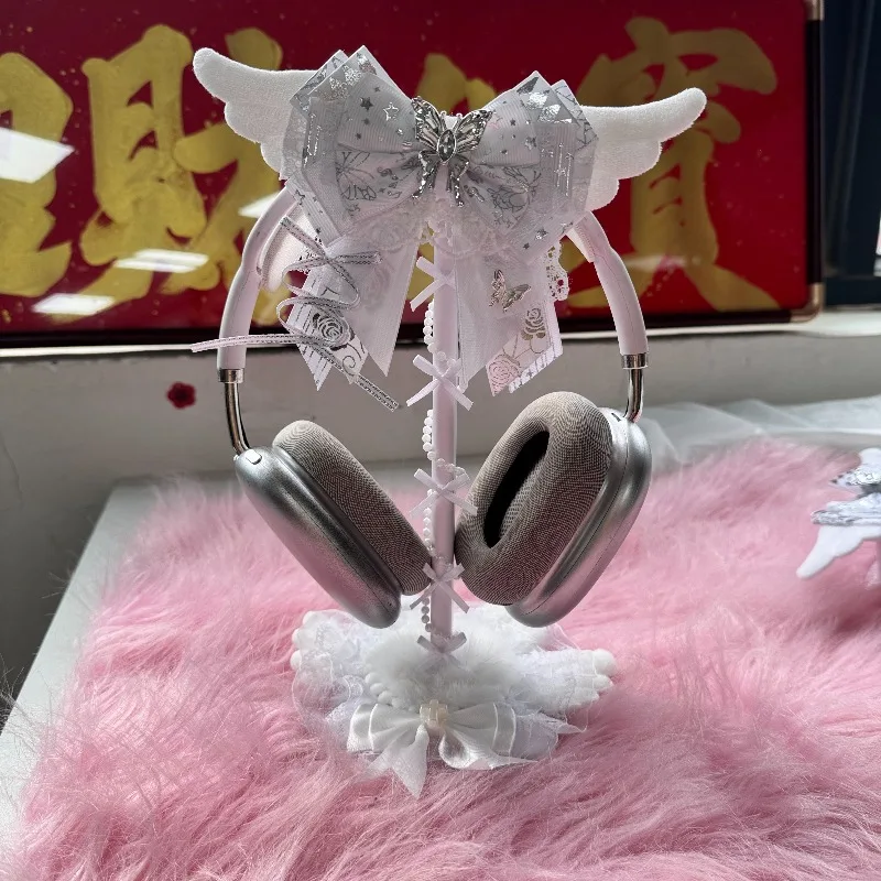 Cute Headphone Stand Custom Pink Headphone Storage Rack Desktop Gamers Esports Earphone Display Headphone Stand Y2K Accessories view 5