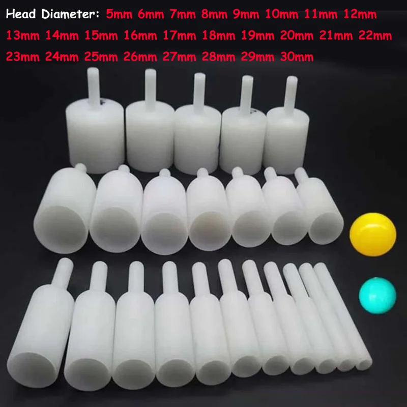 OD 5-30mm White Nylon Plastic Bead Grinding Head 6mm Shank Jade Amber Stone Ball-shaped Polishing Wheel Spherical Sand Polisher