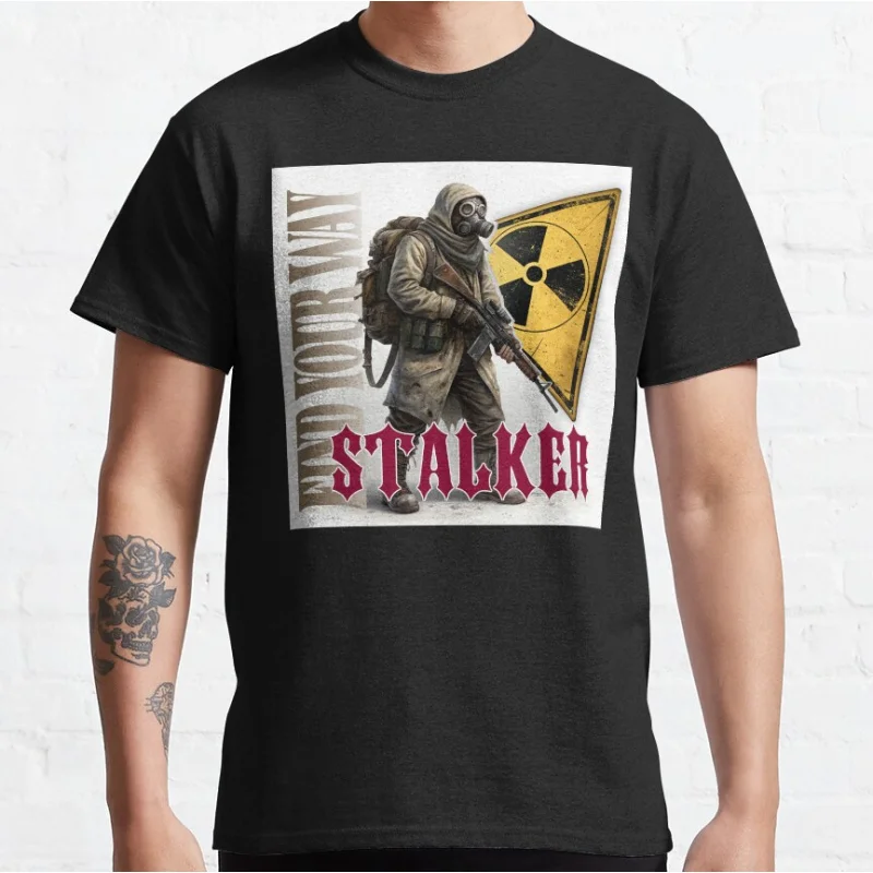 

stalker find your way Danger exclusion zone t shirt 0214 GSC game world Ghost City Pripyat Graphic Clothes All size Tops