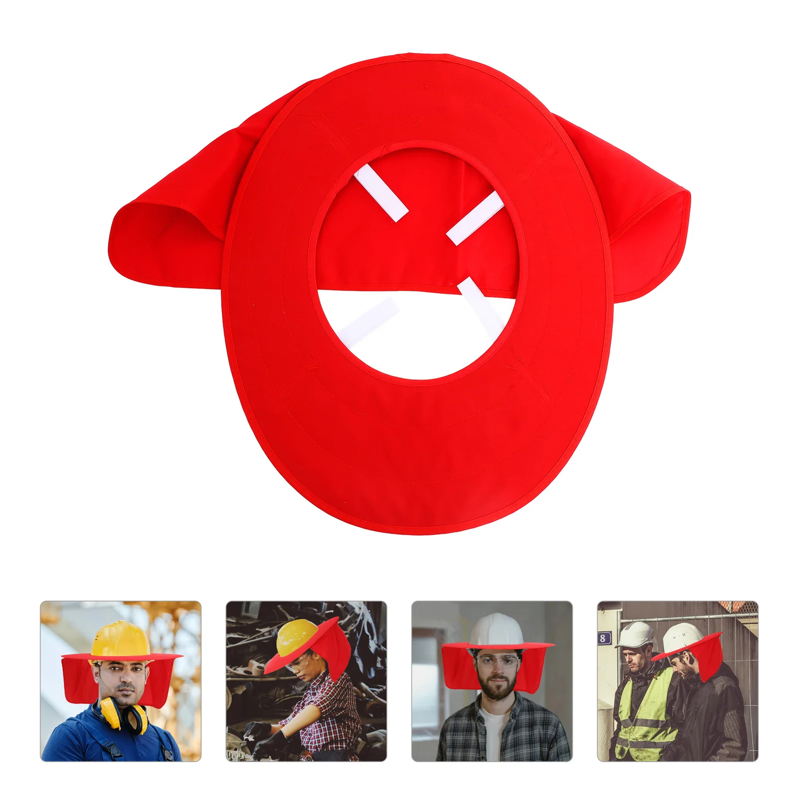 قبعة البناء، غطاء للرقبة، قبعة صلبة، حافة كاملة، عاكسة للضوء، حماية من الشمس، قناع أمان #4