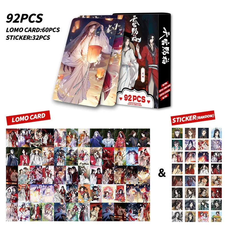 Bênção Do Céu Oficial HD Photocard, Fãs Presentes Da Coleção, Tian Guan Ci Fu,Xie Lian Laser Cartão LOMO, 92 Pçs/set