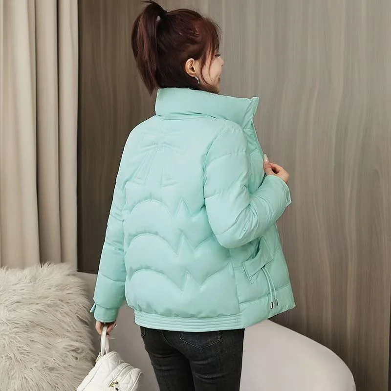 Women's Short Cotton-padded Jacket 2024 Winter New Stand-up Collar Cotton-padded Jacket Thickened Slim Warm Cotton-padded Jacket