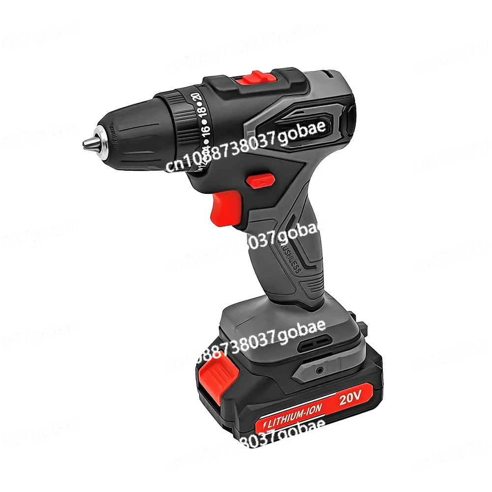 Brushless Hand Drill 20V Rechargeable Lithium Battery High Torque Screwdriver Household Multi-function Two-speed Tool