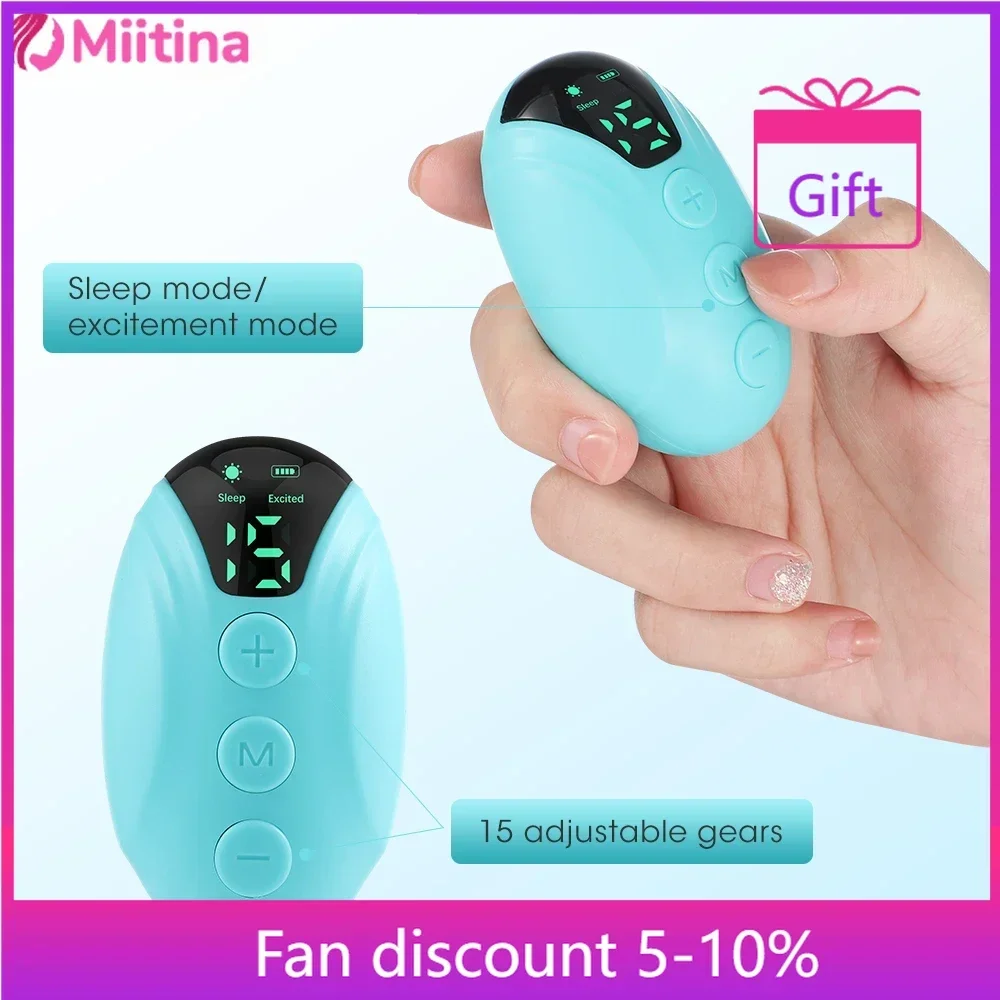 

Rechargeable handheld soothing device EMS micro current sleep aid with 15 levels and screen display handheld sleep device