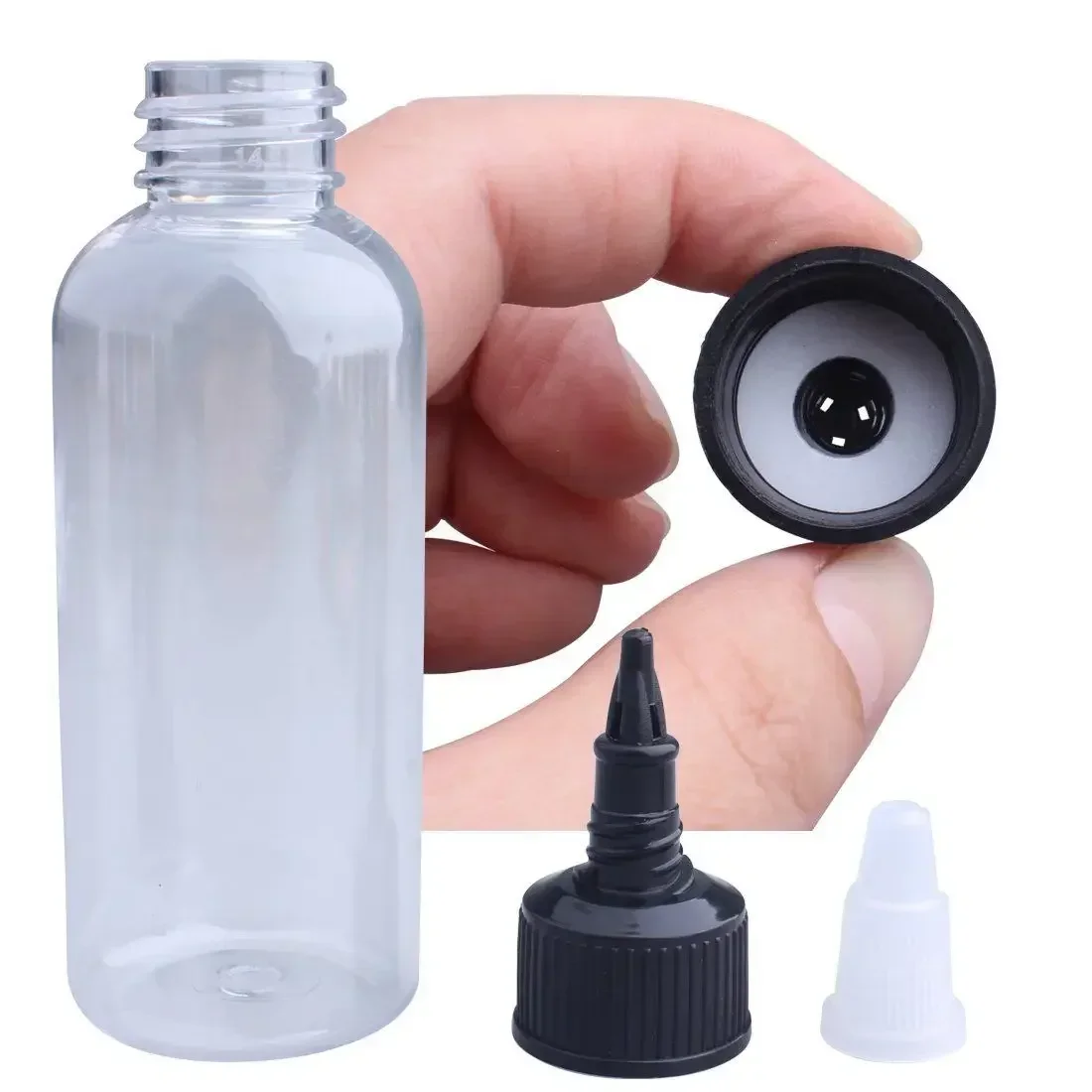 5pcs 30/60/120ml PET Empty Transparent Plastic Dropper Bottle E Liquid Oil Vape Container with Twist Cover Cap Lids