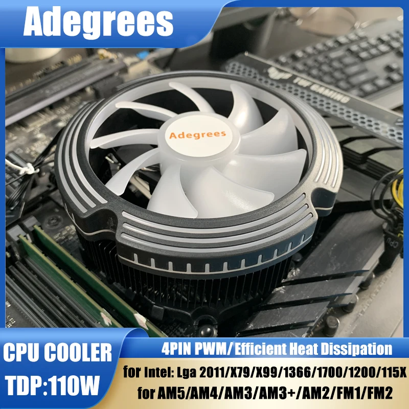 

CPU Cooler 120MM 4PIN PWM PC Radiator Cooling Silent Fan For Intel 1700 1150 1155 1156 1366 AM2/AM3/AM4 AMD Ventilador