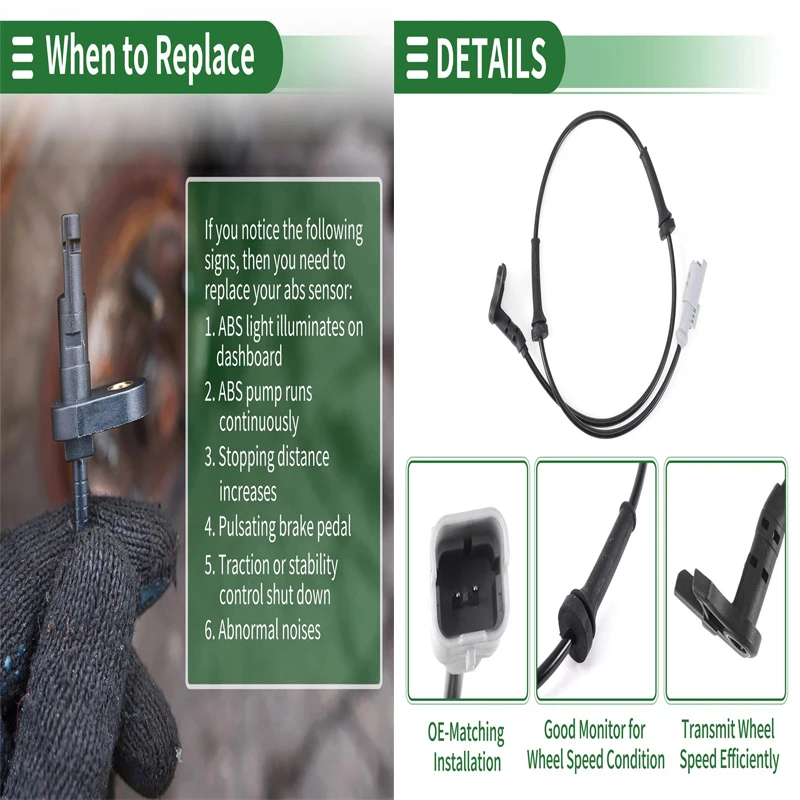 ل 307 308 408 3008 سيتروين C4L عجلة خلفية سرعة الاستشعار الأمامي والخلفي ABS سرعة الاستشعار ABS الاستشعار 9811802580 #1