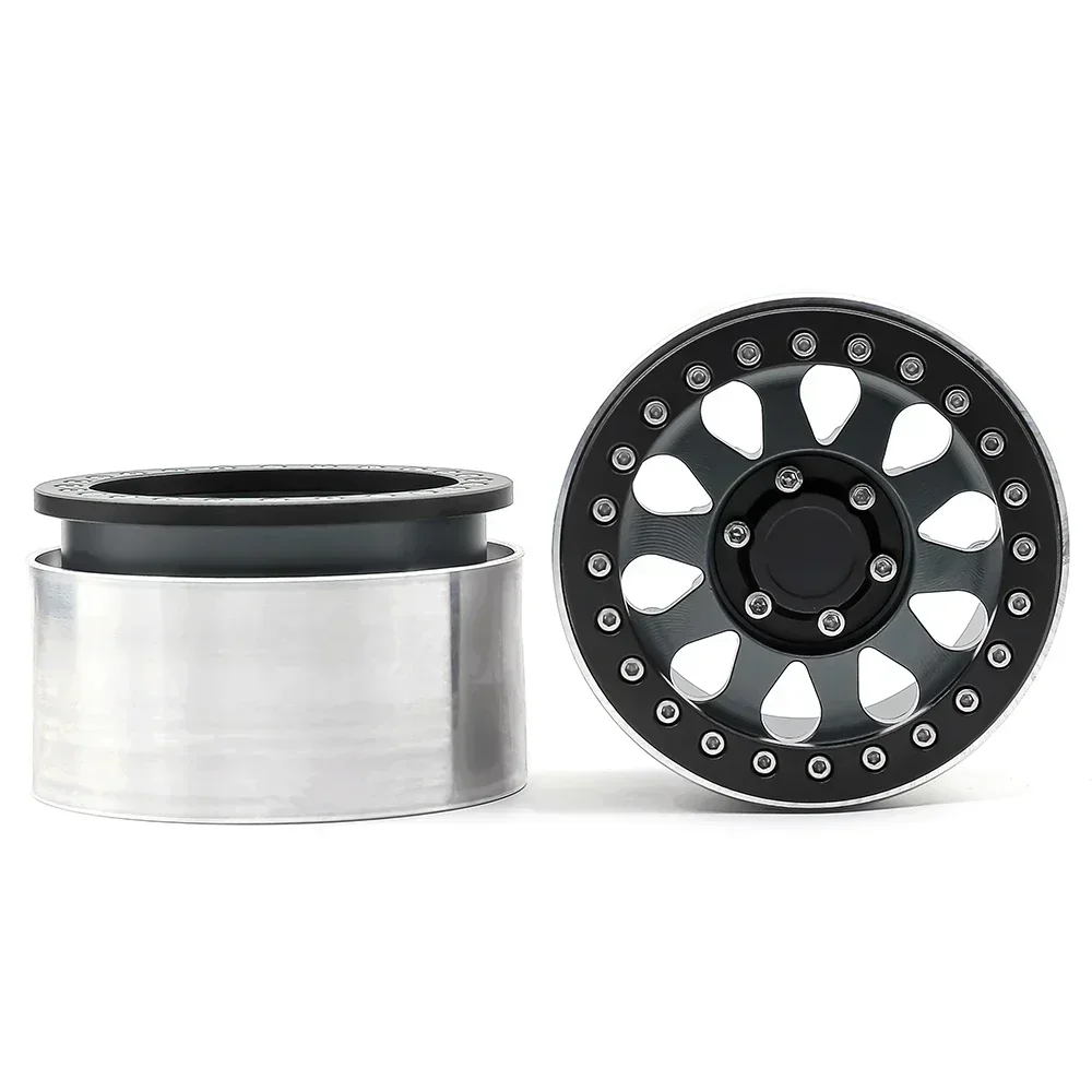 Rc جيب CNC الألومنيوم 2.9 "Beadlock محور عجلات حافة ل 1/6 RC الزاحف سيارة محوري SCX6 JLU رانجلر