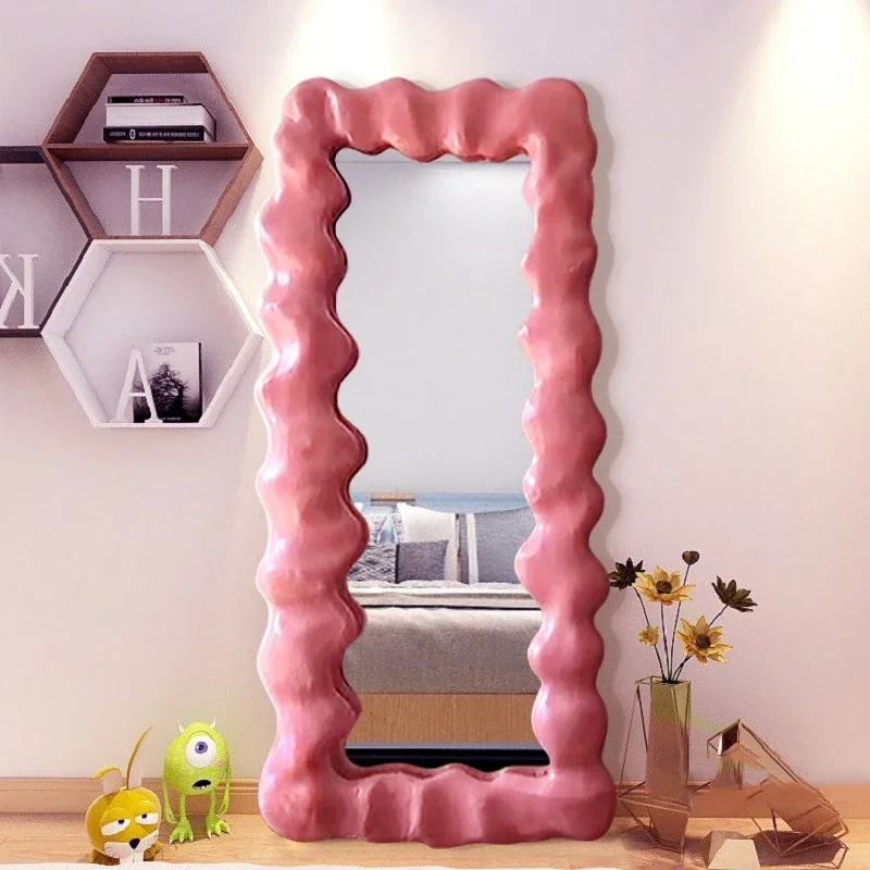 Trendy Vintage Mirror Bathroom Makeup Nursery Irregular Girls Macrame Hallway Bedroom Mount Modern Wave Mirror Home Products