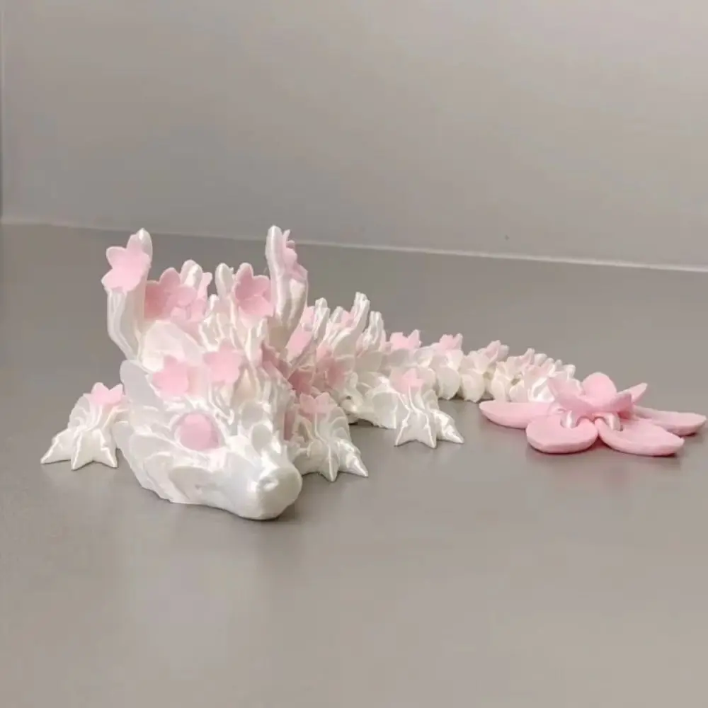Simulated Eye 3D Printed Dragon Sakura Dragon Laser 3D Printed Diceratops Dragon Poseable Joints Flexible