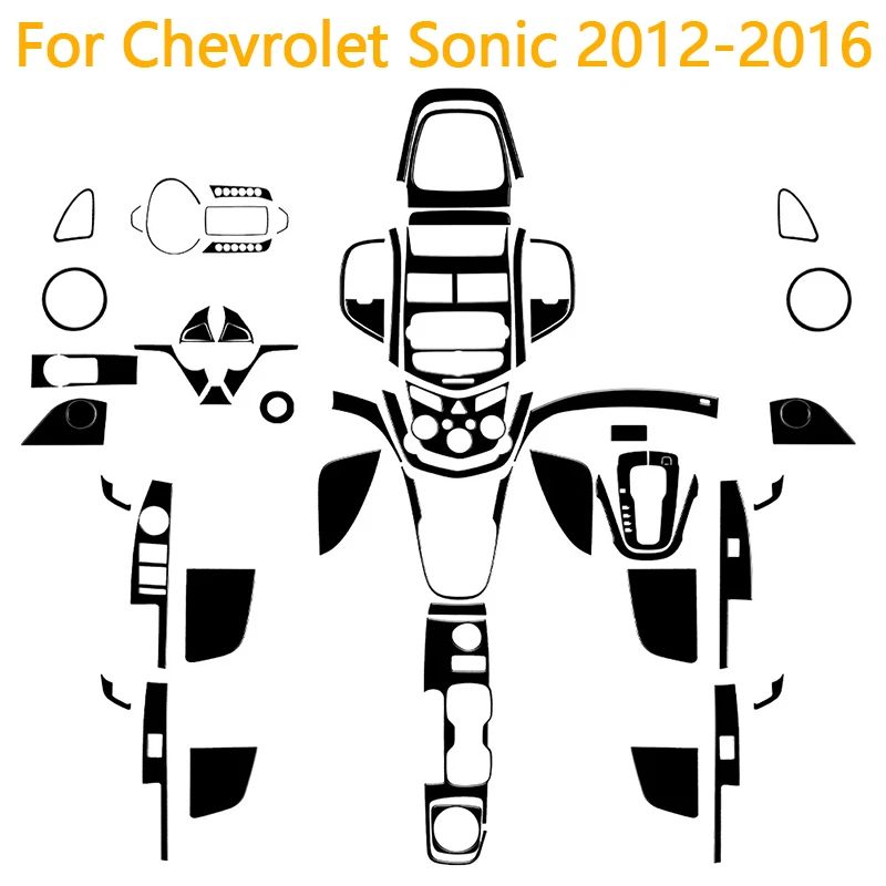 ABS Piano Black Stickers For Chevrolet Sonic 2012-2016 (With Power Windows ,No MYLINK 7" Screen) Car Interior Accessories