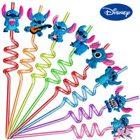 Disney Stitch Figure Reusable Straws Anime Stich Kawaii Lilo&Stitch Kids Birthday Party Decoration Supplies Christmas Gifts