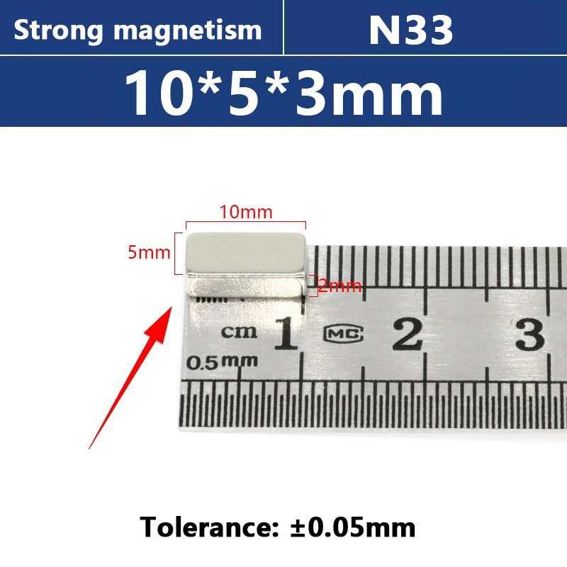 2x2x2/3x3x3/4x4x4/5x5x5/10x5x3/10x5x2/10x5x5/10×10x3/10x10×10 mm Block Rectangular Neodymium Magnets N35