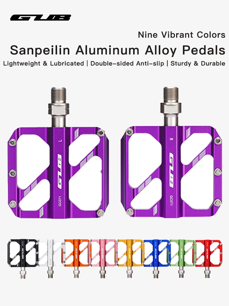 

GUB 071GZ Aluminum Alloy Bicycle Pedals 3 Bearings Anti-Slip CNC Lightweight Platform Pedals For MTB Road Bike