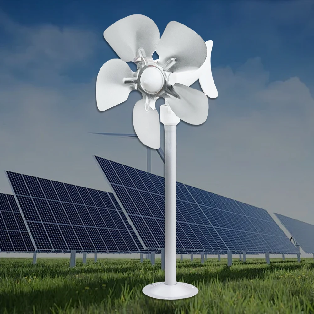 

20W Five Leaf Metal Micro Horizontal Wind Turbine Model DC Output DIY Wind Turbine Light Breeze Start Automatic Steering