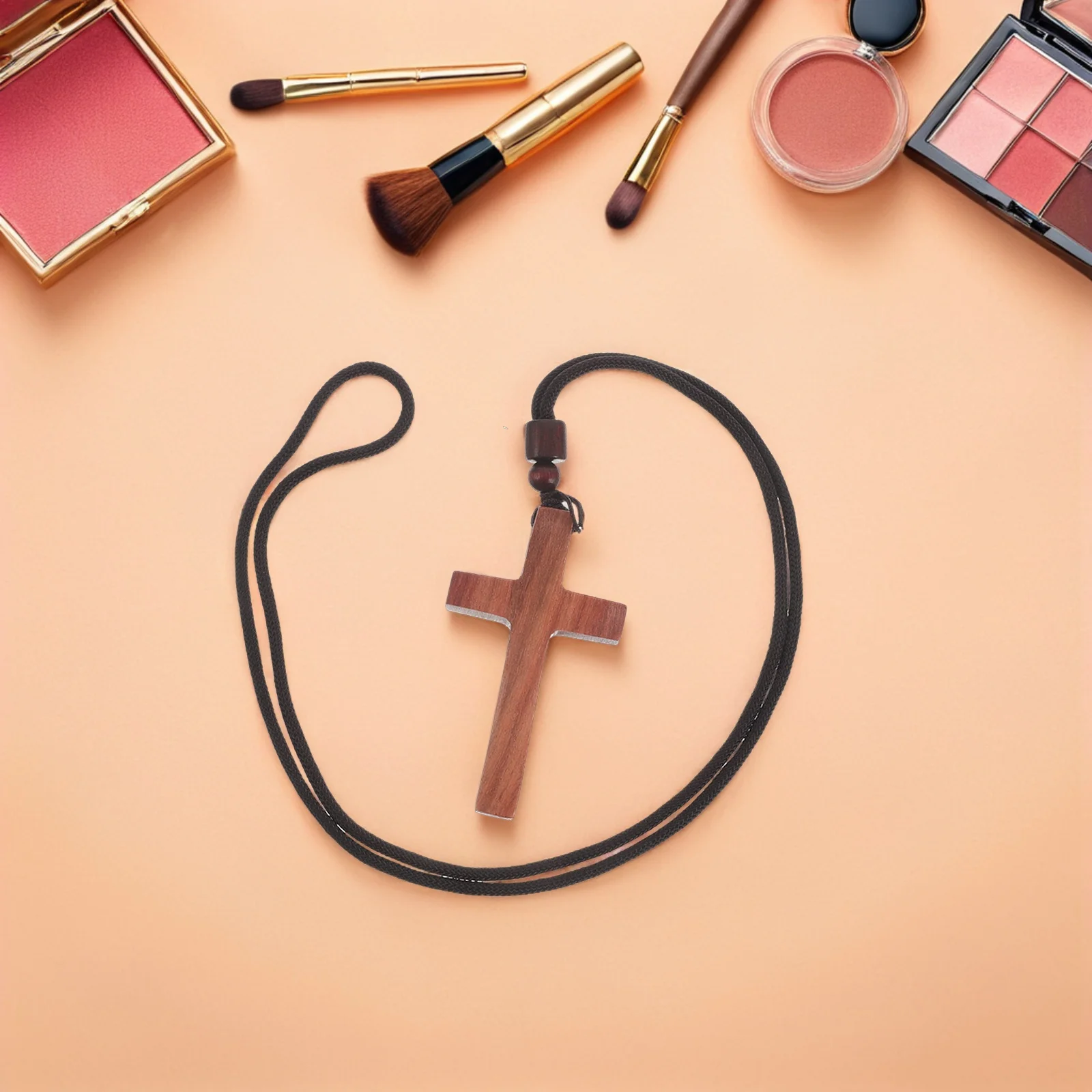 

Wooden Cross Pendant Necklace Sandalwood Handcrafted Christian Jewelry Crucifix Church Easter Gift Wooden