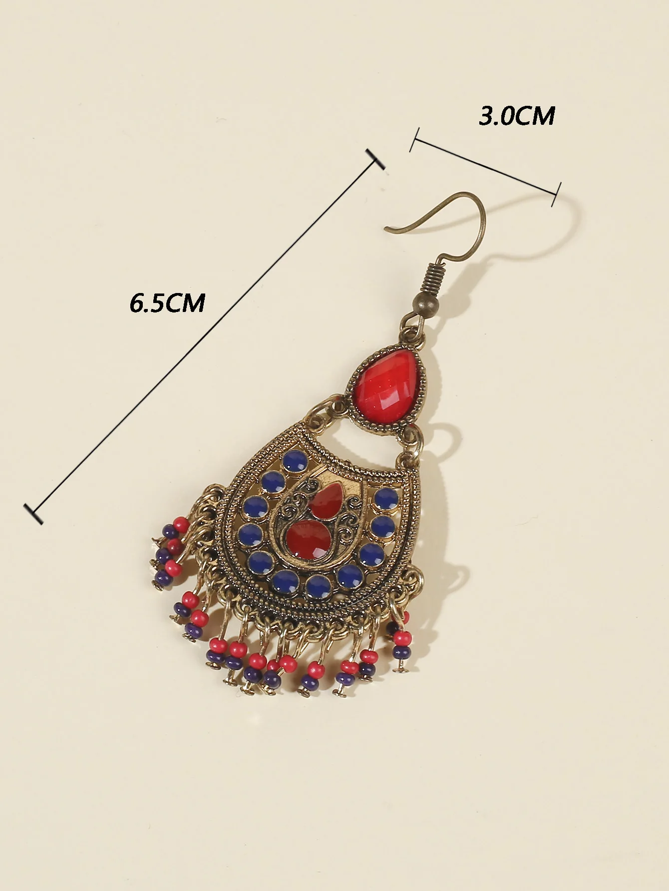 Bohemian retro tassel earrings, grand, fashionable, exaggerated earrings, ethnic style long earrings for women