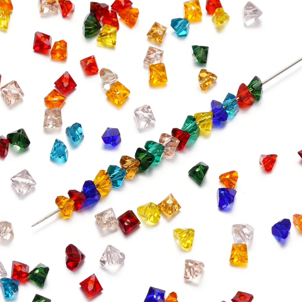 A string 4mm 6mm Irregular Crystal Glass Beads Necklace Czech Rondelle Loose Beads For DIY Jewelry Bracelet Making Accessories image 2
