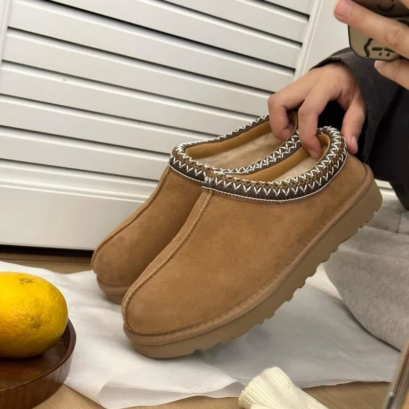 hqf-ug-top-quality-100-real-sheep-fur-tazzmann-snow-boots-women's-wool-lined-flat-slippers-waterproof-winter-outdoor-shoes