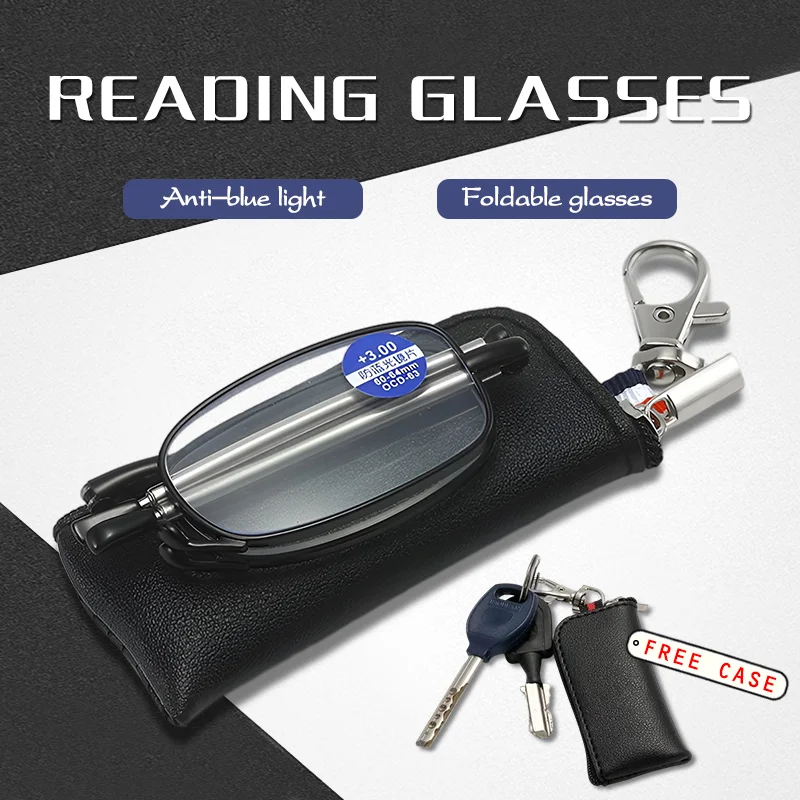 

FG Portable Folding Presbyopia Glasses Anti Fatigue and Anti Blue Light Presbyopia Glasses for Men and Women