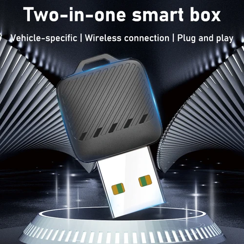 Imagen 2 del producto Xiaomi 2 en 1 inalámbrico Android Auto adaptador inalámbrico CarPlay Dongle sistemas inteligentes de coche AI caja inteligente para coche CarPlay con cable