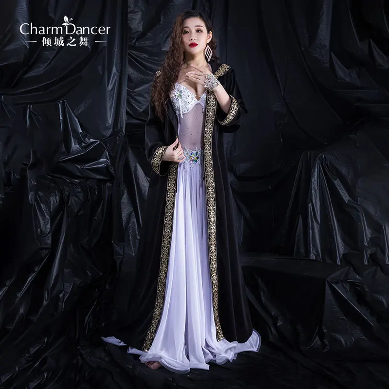 

Belly Dance Performance Waiting Cape Long Costume Women Black Stage Show Party Outfit Halloween Witch Cosplay Robe 2025