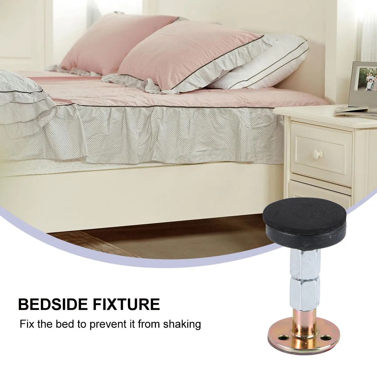 

4 Pcs Metal Bedside Fixators Sturdy Anti slip Tools Adjustable Wall Stabilizers Home Supplies Twin Bed Frames Noise Reduction