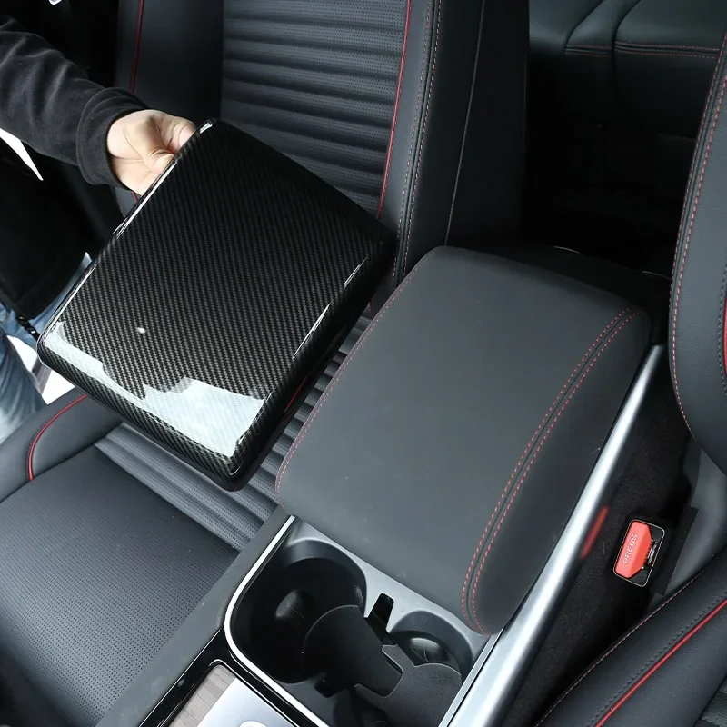 For Land Rover Discovery Sport 2020+ ABS Carbon Fiber Car Central Control Armrest Box Protective Cover Car Interior Accessories