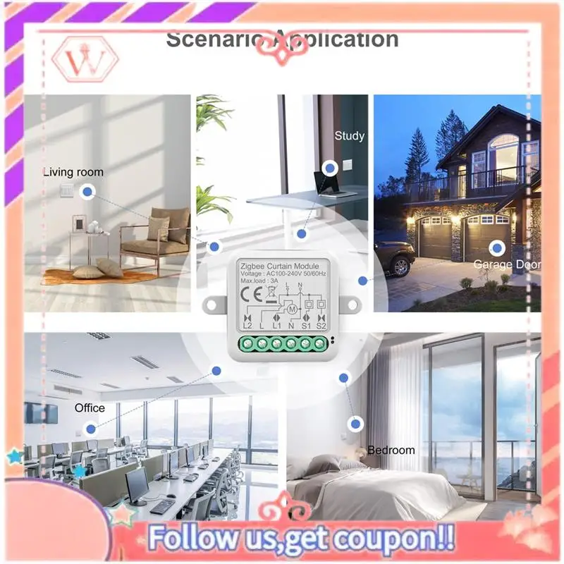 

Upgraded Tuya Zigbee Smart Curtain Switch Module Intelligent Circuit Breaker Support APP Remote Control For Curtain Switch