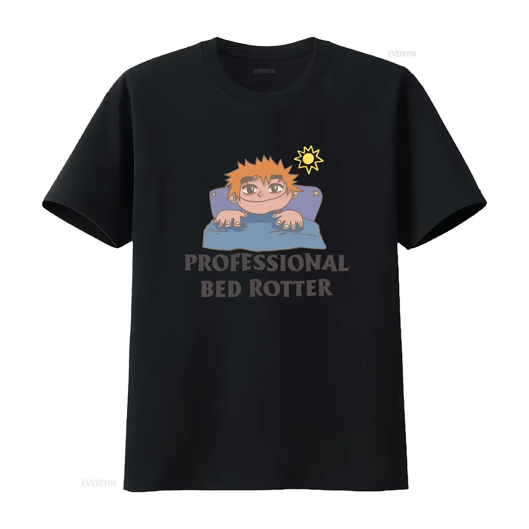 Camiseta profesional Bed Rotter con diseño divertido Y2K, broma para amigos, meme vintage, unisex, estilo streetwear, con efecto lavado.