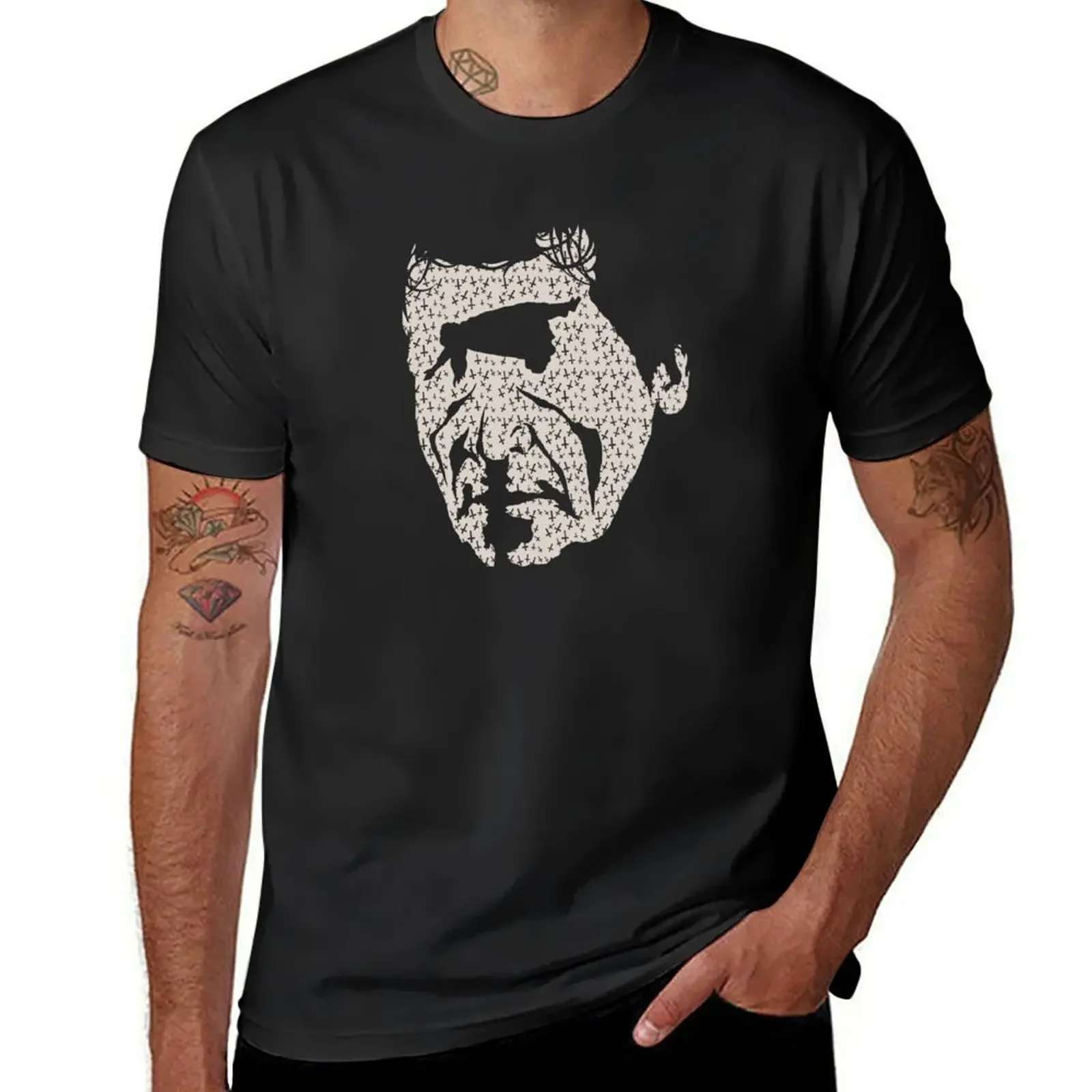 

The Exorcist movie (Priest Karras) T-Shirt plus size clothes anime clothes black t shirts for men