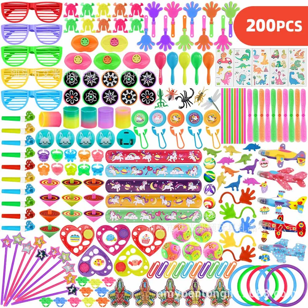 200Pcs/set Birthday Party Little Toys for Kids Giveaway Reward Birthday Gift Children's Favorite Party Pinata Filler Toys