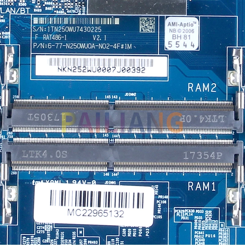 Imagem -05 - Laptop Mainboard para Asee Notebook Motherboard Teste Completo Vjf155f11x 671-n24w0-d02 I5-7200u I7-7500u 6-77-n250wu0a-n024e