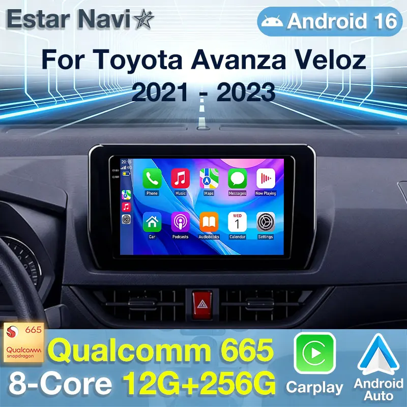 Android 16 Carplay Auto For Toyota Avanza Veloz 2021 2022 2023 Car Radio Navigation Video Stereo 2Din Player Head Unit Wireless